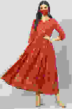 Cherry Red Cotton Dress image number 5