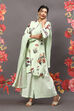 Mint Green Cotton Blend Straight Kurta Suit Set image number 0