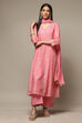 Powder Blue Cotton Blend Kalidar Kurta Palazzo Suit Set image number 7