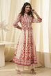 White and Black Cotton Printed Anarkali Kurta Set image number 6