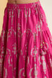 Pink Cotton Printed Tiered Lehenga Set image number 2
