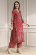 Blue Cotton Straight Printed Suit Set image number 5