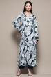 Navy Rayon Jalabiya Kaftan image number 0