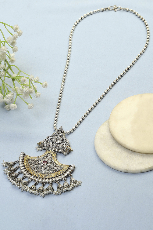 Oxidised-Gold Brass Necklace image number 0