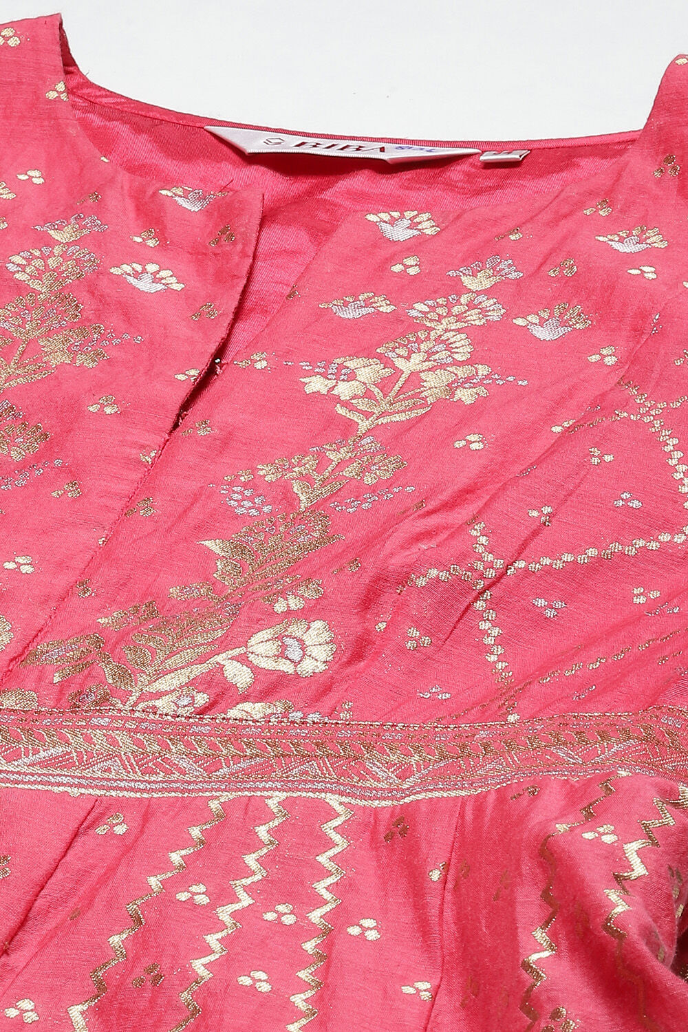 Fuchsia Art Silk Anarkali Kurta Narrow Palazzo Suit Set image number 1