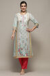 Mint Cotton Straight Kurta