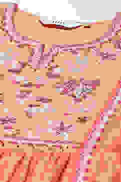 Orange Pink Cotton Silk Flared Kurta Palazzo Suit Set image number 1