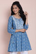 Indigo Cotton Printed Kurti image number 3