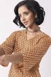 Mustard Cotton Straight Short Kurti image number 1
