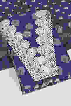 Indigo Cotton Unstitched Suit Set image number 5