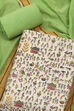 Beige and Pink Handloom Cotton Unstitched Suit Set image number 1