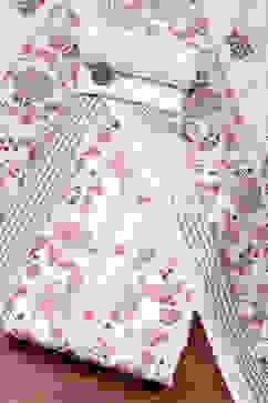 White and Red Cotton Embroidered Unstitched Suit Set image number 0