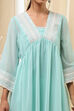 Aqua Polyester Straight Kurta image number 1