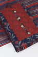 Navy Blue Cotton Unstitched Suit Set image number 5