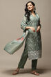 Green Cotton Digital Print Unstitched Suit Set image number 1