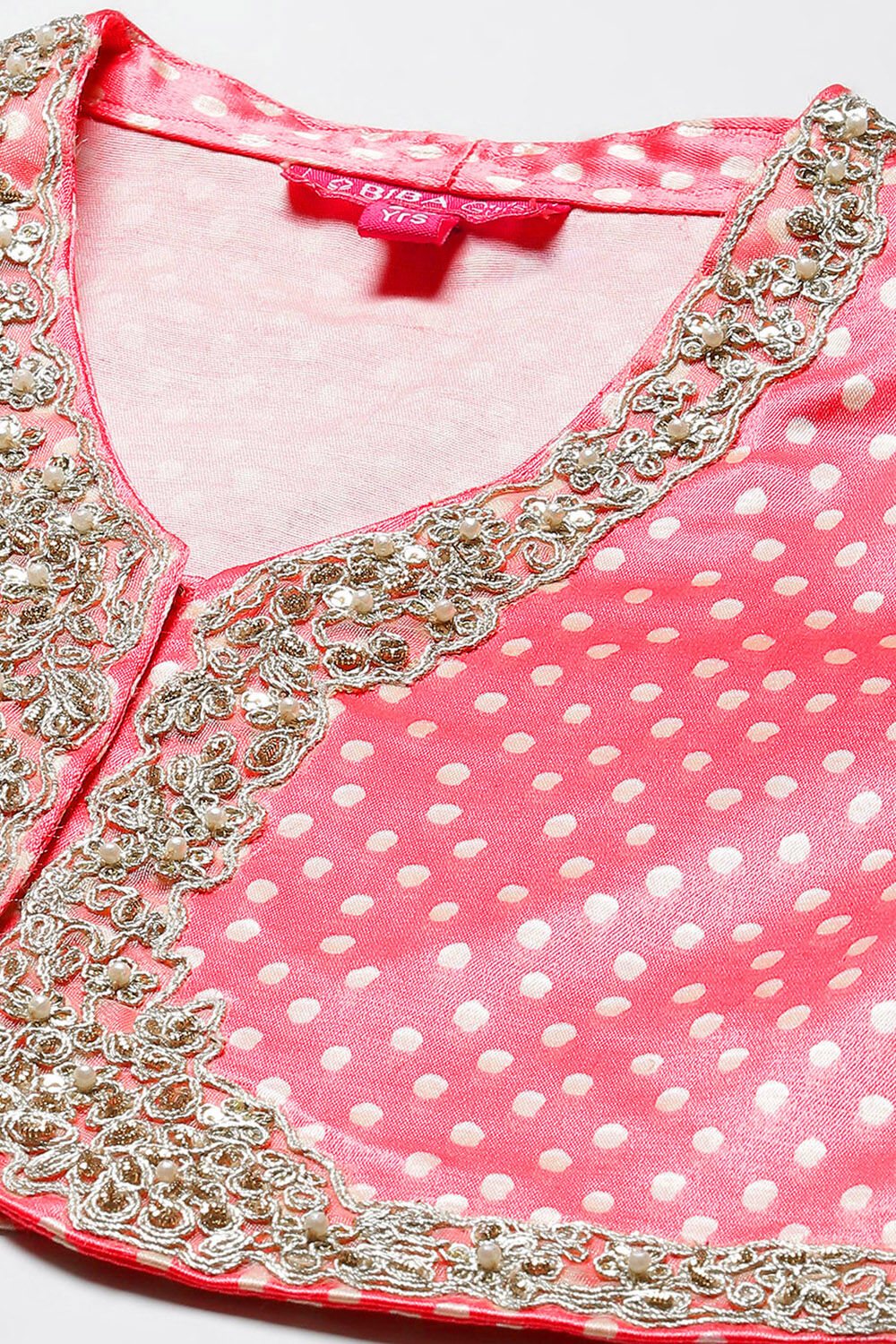 Pink & Blue Viscose Blend Lehenga Set image number 1