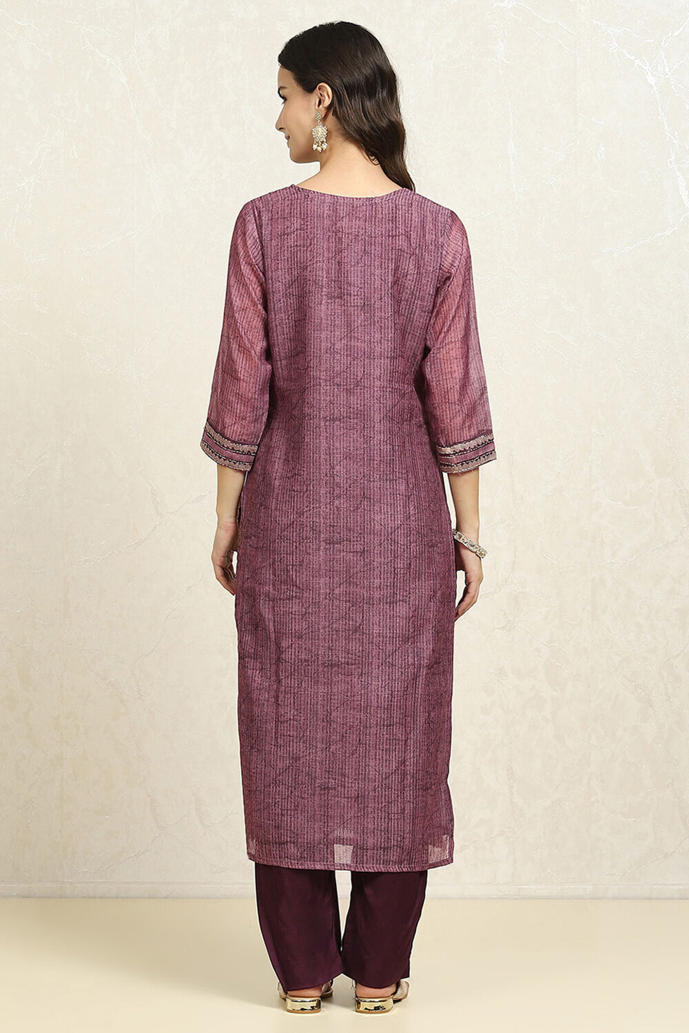 Grey Chanderi Blend Printed Unstitched Suit Set image number 5