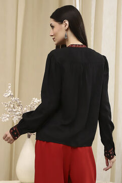 Black Solid Straight Top image number 3