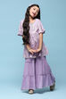 Lilac Rayon Gathered Printed 2 Piece Set image number 0