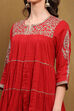 White Cotton Embroidered Tiered Anarkali Suit Set image number 1