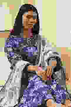 Indigo Pure Cotton Floral Gathered Suit Set image number 0