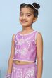 Purple Silk Chanderi Embroidered Regular Lehenga Set image number 1