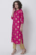 Blue Viscose Straight Printed Kurta image number 2