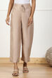 Beige Solid Mid-Rise Straight Palazzo image number 4