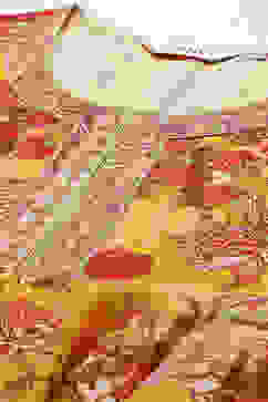 Mustard Poly Cotton Flared Fusion Printed Dress image number 1