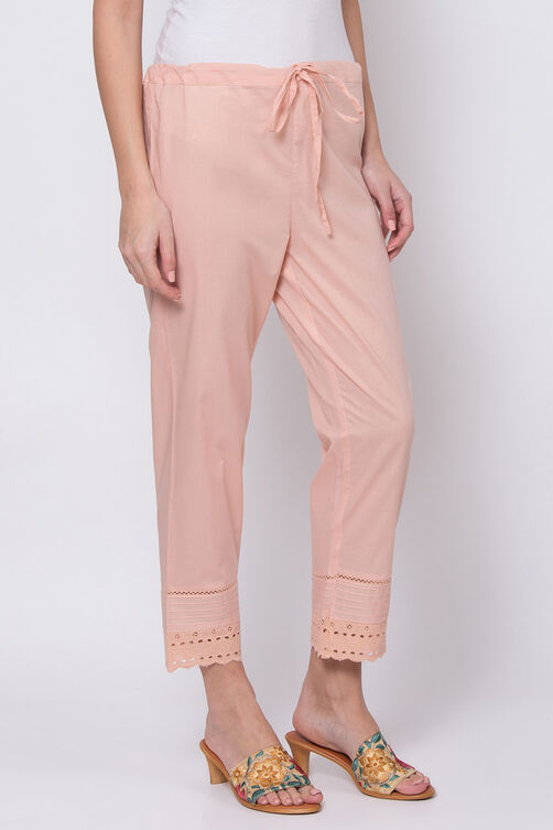 White Cotton Solid Pant image number 3