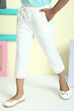 Blue Cotton Lycra Capris image number 0