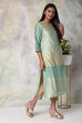 Pista Green Cotton Silk Straight Yarndyed Kurta image number 2