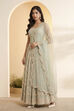 Turquoise Polyester Straight Lehenga Set image number 2