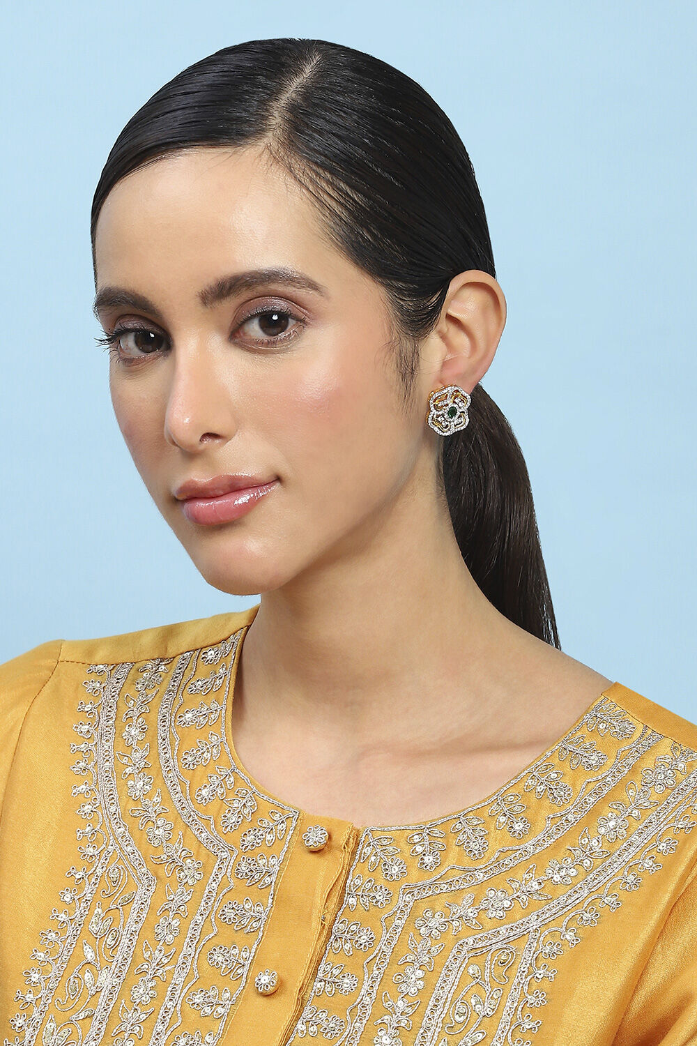 Green Gold Brass Hoops image number 3
