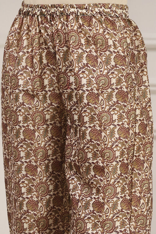 Mustard Cotton Modal Digital Print Unstitched Suit Set image number 3