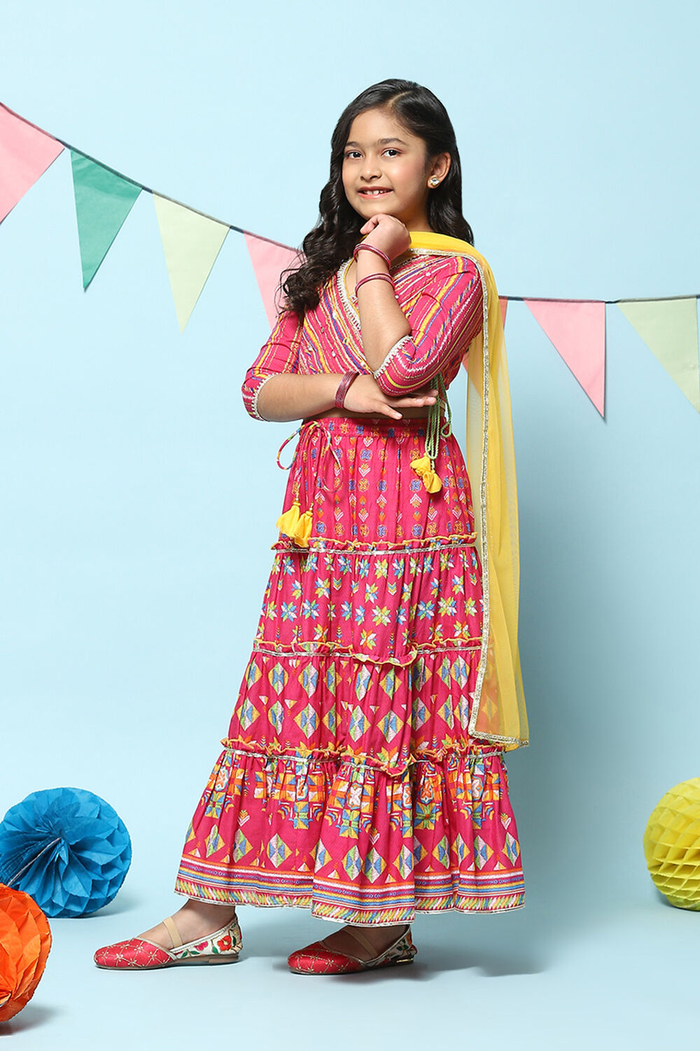 Pink Cotton Printed Suit Set image number 5