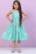 Orange Art Silk Tiered Printed Kurta image number 0