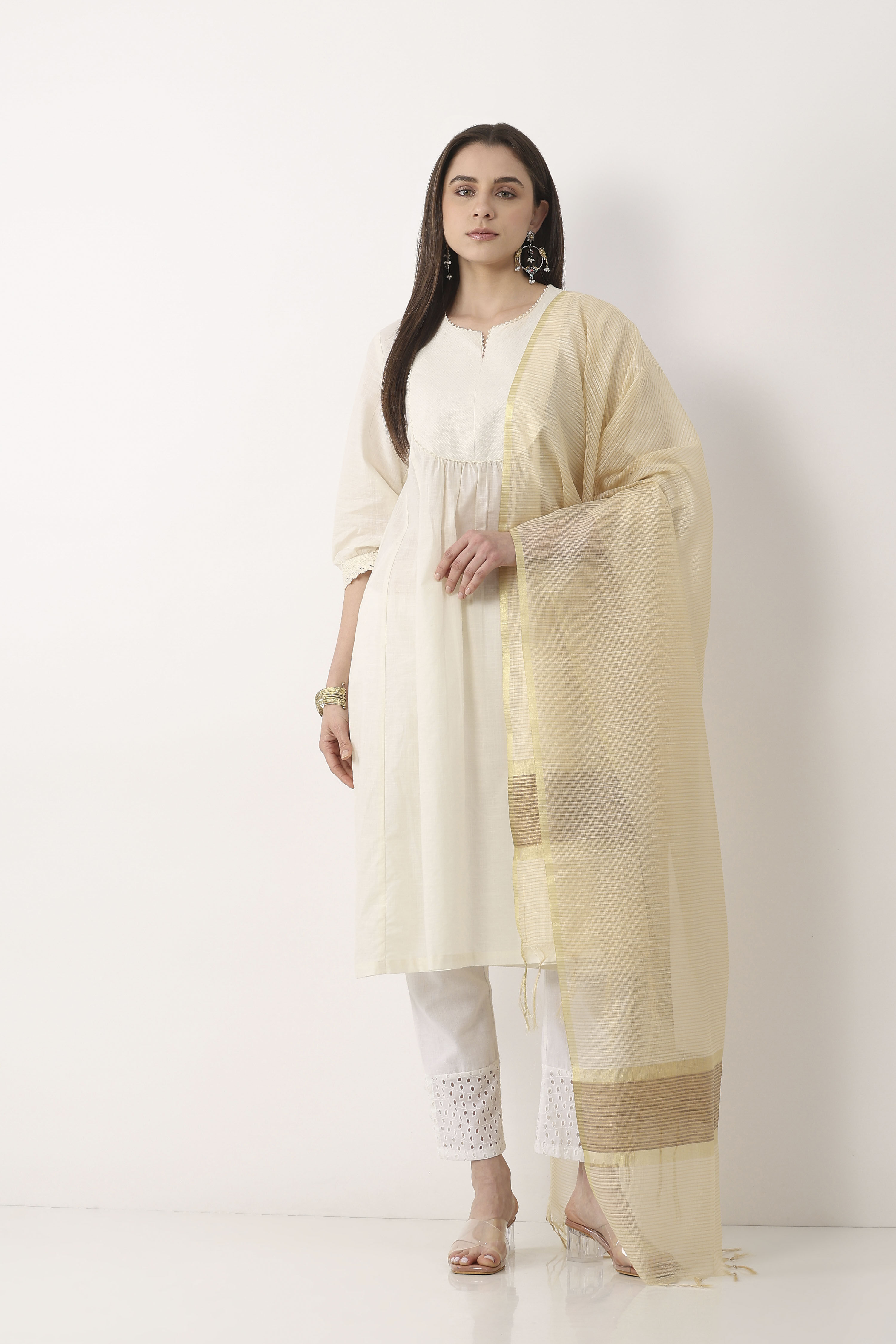 Light Beige Art Silk Dupatta image number 1