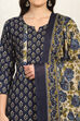 Green Cotton Printed Unstitched Suit Set image number 2