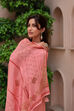 Mustard Cotton Blend Machine Embroidered Unstitched Suit Set image number 3