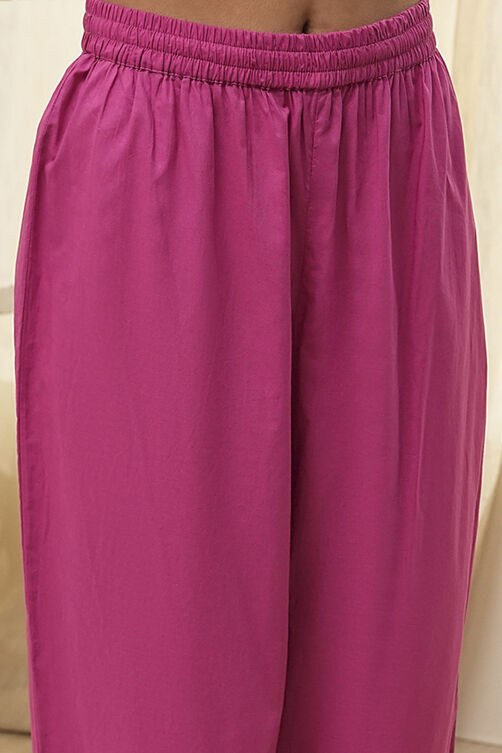 Onion Pink Cotton Printed Anarkali Suit Set image number 2