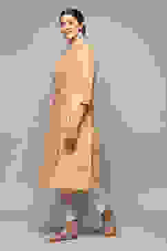 Orange Cotton Straight Printed Kurta image number 2