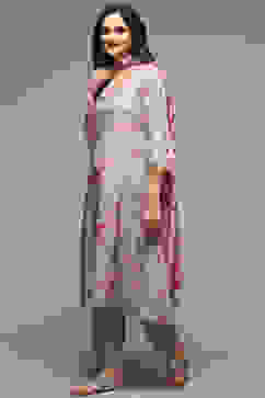 Grey Modal A-Line Kurta Palazzo Suit Set image number 5