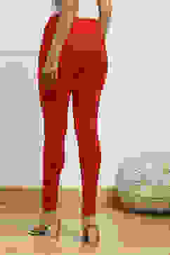 Red Cotton Blend Solid Churidar image number 5