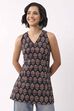 Black Cotton Printed Loose Short Kurti image number 5