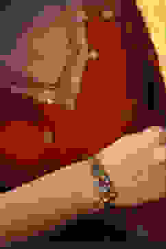 Red Brass Kundan Bracelet image number 1