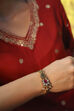 Red Brass Kundan Bracelet image number 1