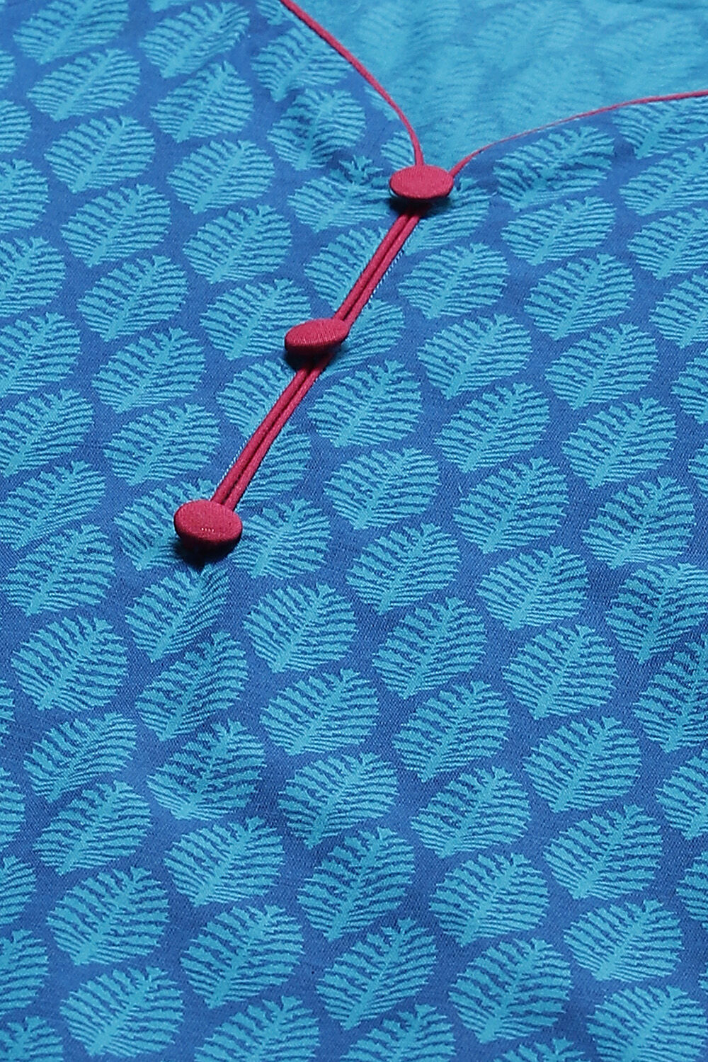 Blue Cotton Unstitched Suit Set image number 1