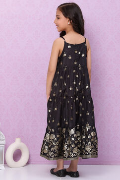Blue Art Silk Flared Printed Top image number 4
