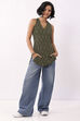 Green Cotton Regular Short Kurti image number 6